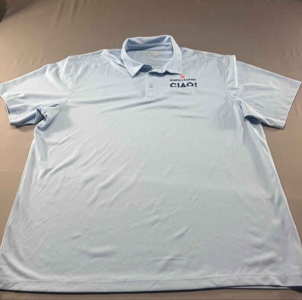 Port Authority Men’s XL Polo Shirt Light Blue Sanpellegrino CIAO Embroidered